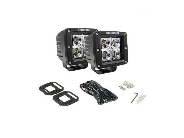 Scorpion Extreme Products Alpha LED Light Pods with Flush Mount Kit; Spot Beam (Universal; Some Adaptation May Be Required)