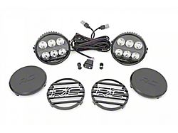 Rough Country 6.50-Inch Black Series Round LED Lights; Flood/Spot Combo Beam (Universal; Some Adaptation May Be Required)