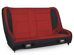 PRP Elite Series Rear Suspension Bench Seat; Red (76-95 Jeep CJ7 & Wrangler YJ)