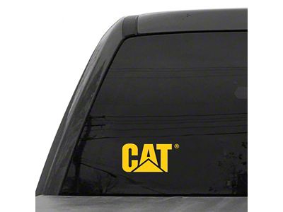 CAT 5-Inch Vinyl Decal; Yellow (Universal; Some Adaptation May Be Required)