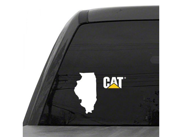 CAT 8-Inch Vinyl Decal; 2-Color Illinois (Universal; Some Adaptation May Be Required)