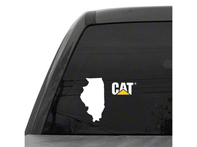 CAT 8-Inch Vinyl Decal; 2-Color Illinois (Universal; Some Adaptation May Be Required)