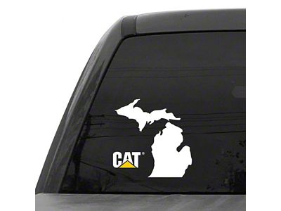CAT 8-Inch Vinyl Decal; 2-Color Michigan (Universal; Some Adaptation May Be Required)