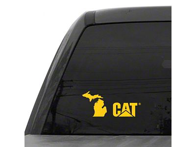 CAT 8-Inch Vinyl Decal; Yellow Michigan (Universal; Some Adaptation May Be Required)
