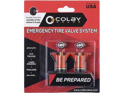 Colby Valve Emergency Tire Valves; Orange (Universal; Some Adaptation May Be Required)