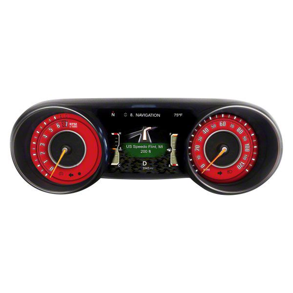 US Speedo Daytona Edition Gauge Face; MPH; Red (20-23 Jeep Gladiator JT Sport)