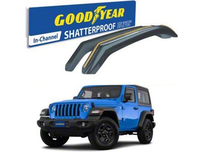 Goodyear Car Accessories Shatterproof in-Channel Window Deflectors (20-24 Jeep Gladiator JT)