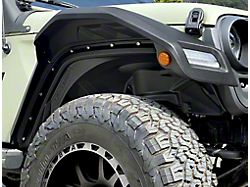 Air Design Panther Pro Fender Flares with Mud Flaps and Amber Lights; Satin Black (18-23 Jeep Wrangler JL)