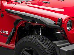 Air Design Racer High Top Fender Flares with Mud Flaps and DRL; Satin Black (18-23 Jeep Wrangler JL)