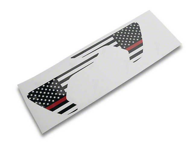 SEC10 Side Accent Flag Decal; Red Line (18-23 Jeeep Wrangler JL)