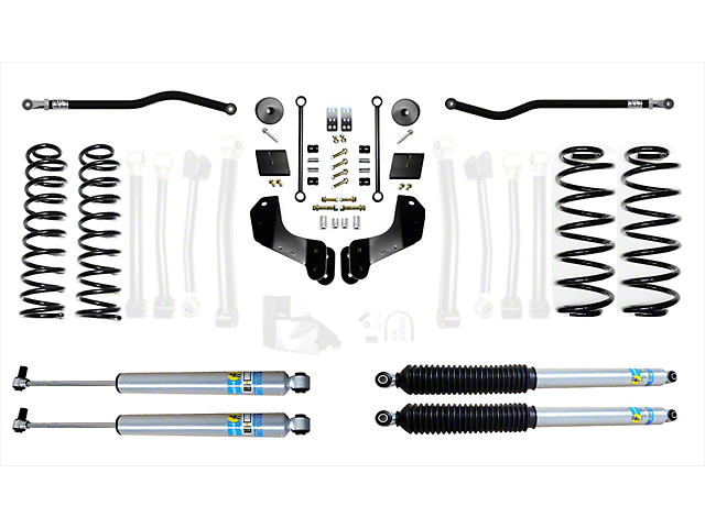 EVO Manufacturing 2.50-Inch Heavy Duty Enforcer Overland Stage 1 Suspension Lift Kit with Bilstein Shocks, Front and Rear Track Bars (18-23 2.0L or 3.6L Jeep Wrangler JL, Excluding 4xe)