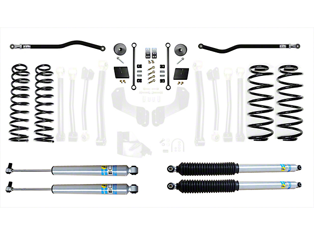 EVO Manufacturing 2.50-Inch Heavy Duty Enforcer Stage 1 Suspension Lift Kit with Bilstein Shocks, Front and Rear Track Bars (18-23 2.0L or 3.6L Jeep Wrangler JL, Excluding 4xe)