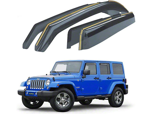 Goodyear Car Accessories Shatterproof in-Channel Window Deflectors (07-18 Jeep Wrangler JK 4-Door)