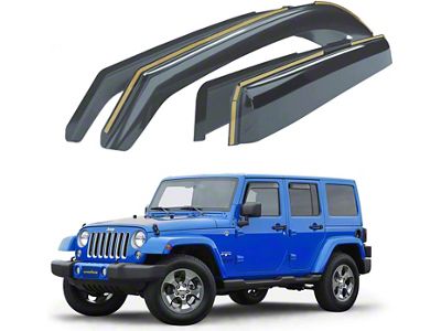 Goodyear Car Accessories Shatterproof in-Channel Window Deflectors (07-18 Jeep Wrangler JK 4-Door)