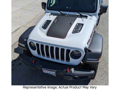 Hood Stripe; Carbon Fiber Black (20-24 Jeep Gladiator JT, Excluding Launch Edition, Mojave & Rubicon)