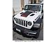 V2 Hood Stripe with 1941 Logo; Satin Black with Red Accents (18-24 Jeep Wrangler JL)