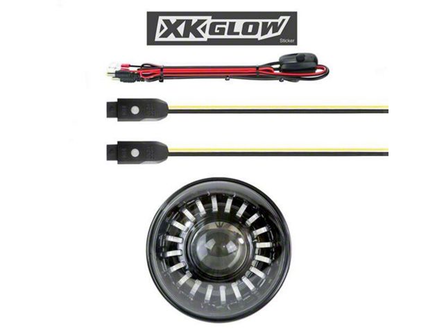 XK Glow 7-Inch RGB LED Headlights without Controller; Black Housing; Clear Lens (07-18 Jeep Wrangler JK)