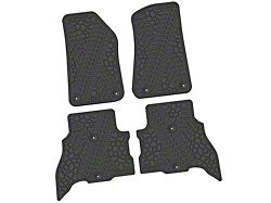 FLEXTREAD Factory Floorpan Fit Tire Tread/Scorched Earth Scene Front and Rear Floor Mats; Black (21-23 Jeep Wrangler JL 4xe)