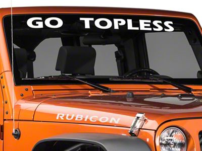 SEC10 Go Topless Windshield Banner; White (Universal; Some Adaptation May Be Required)