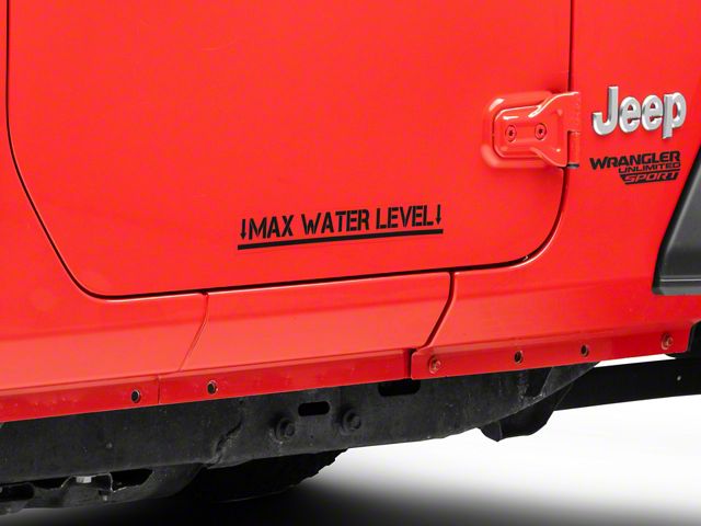 SEC10 Max Water Level Decal; Matte Black (Universal; Some Adaptation May Be Required)