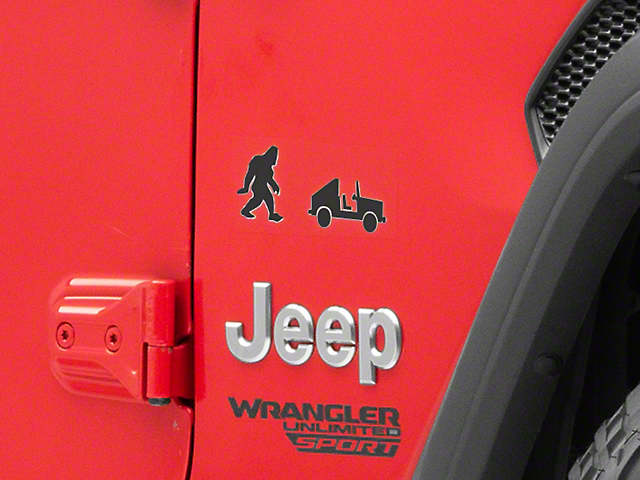 SpeedForm Sasquatch and Vehicle Silhouette Decal; Gloss Black (Universal; Some Adaptation May Be Required)