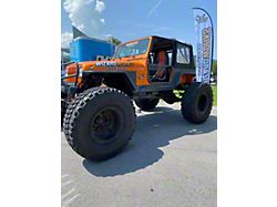Wizard Works Offroad Comp Cut Rear Armor with Tube Flares; Bare Steel (76-86 Jeep CJ7)