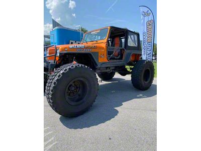 Wizard Works Offroad Comp Cut Rear Armor with Tube Flares; Bare Steel (76-86 Jeep CJ7)