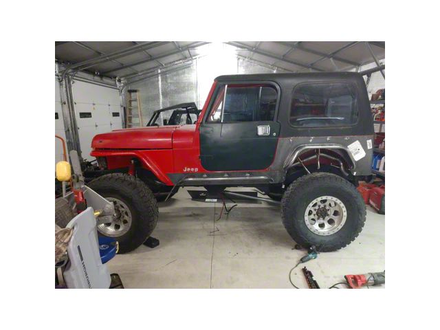 Wizard Works Offroad Rear Armor with Tube Flares; Bare Steel (87-95 Jeep Wrangler YJ)