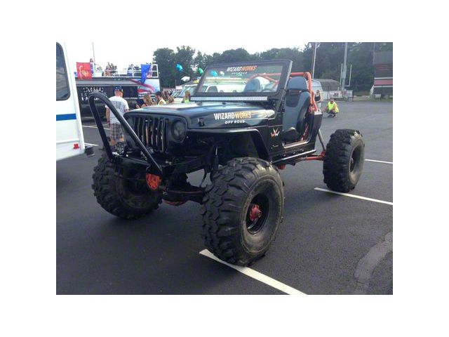 Wizard Works Offroad Stubby Front Bumper with Stinger; Bare Steel (87-95 Jeep Wrangler YJ)