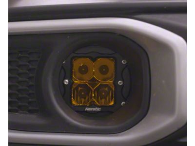 Heretic Studios Series 3 LED Fog Light Kit; Flood Beam; Amber Lens (20-24 Jeep Gladiator JT w/ Plastic Front Bumper)