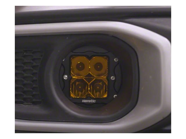 Heretic Studios Series 3 LED Fog Light Kit; Flood Beam; Amber Lens (18-24 Jeep Wrangler JL w/ Plastic Front Bumper)