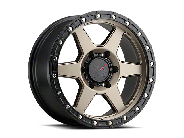 DX4 Wheels RECON Matte Bronze with Black Ring Wheel; 17x8.5 (07-18 Jeep Wrangler JK)