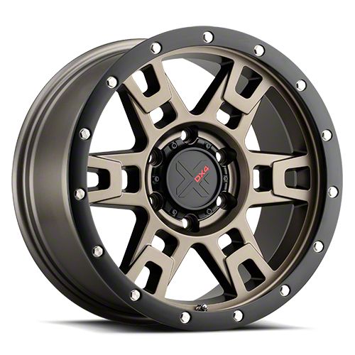 DX4 Wheels TERRAIN Matte Bronze with Black Ring Wheel; 17x8.5 (20-23 Jeep Gladiator JT)