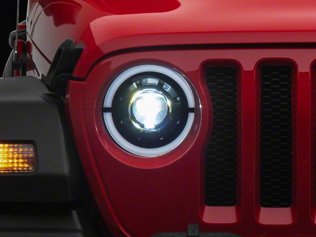 MP Concepts Apollo LED Headlights; Black Housing; Clear Lens (18-24 Jeep Wrangler JL)