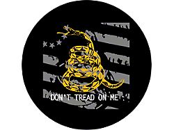 Don't Tread on Me Flag with Yellow Snake Spare Tire Cover; Black (18-23 Jeep Wrangler JL)