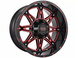 Impact Wheels 810 Gloss Black and Red Milled Wheel; 17x9 (20-23 Jeep Gladiator JT)