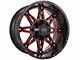 Impact Wheels 810 Gloss Black and Red Milled Wheel; 17x9 (18-24 Jeep Wrangler JL)