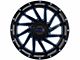 Impact Wheels 811 Gloss Black and Blue Milled Wheel; 17x9 (76-86 Jeep CJ7)