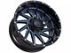 Impact Wheels 811 Gloss Black and Blue Milled Wheel; 17x9 (20-24 Jeep Gladiator JT)