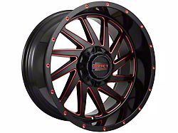 Impact Wheels 811 Gloss Black and Red Milled Wheel; 17x9 (20-23 Jeep Gladiator JT)