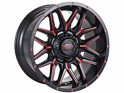 Impact Wheels 819 Gloss Black and Red Milled Wheel; 17x9 (18-23 Jeep Wrangler JL)