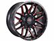 Impact Wheels 819 Gloss Black and Red Milled Wheel; 17x9 (20-24 Jeep Gladiator JT)