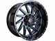 Impact Wheels 811 Gloss Black and Blue Milled Wheel; 17x9 (07-18 Jeep Wrangler JK)