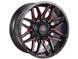 Impact Wheels 819 Gloss Black and Red Milled Wheel; 17x9 (07-18 Jeep Wrangler JK)