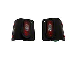 Combat Off Road Tail Gunner LED Tail Lights; Black Housing; Red Clear Lens (18-23 Jeep Wrangler JL)