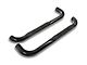 Jeep Licensed by RedRock 3-Inch Round Side Step Bars with Jeep Logo; Semi-Gloss Black (87-06 Jeep Wrangler YJ & TJ, Excluding Unlimited)