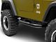 Jeep Licensed by RedRock 3-Inch Round Side Step Bars with Jeep Logo; Semi-Gloss Black (87-06 Jeep Wrangler YJ & TJ, Excluding Unlimited)
