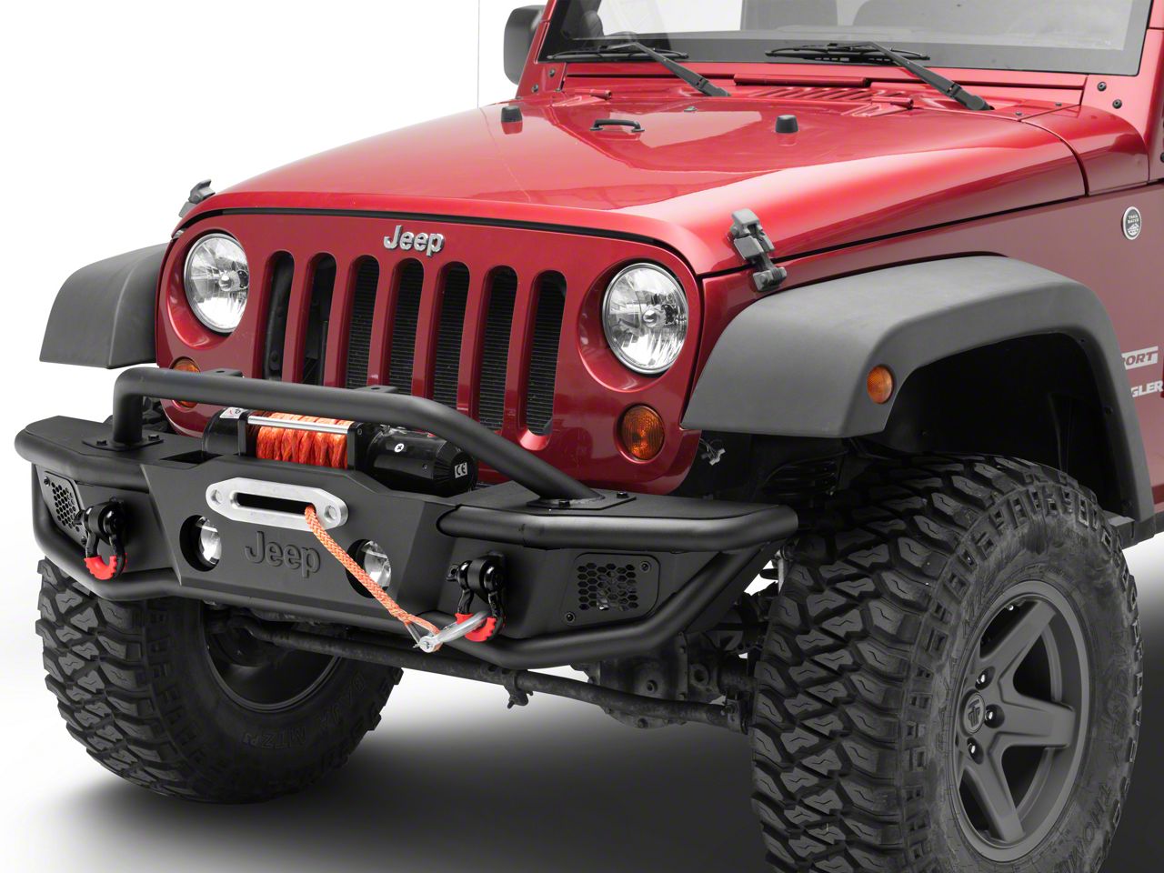 Jeep Licensed by RedRock Jeep Wrangler HD Tubular Front Bumper with ...