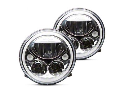 Vision X 7-Inch VX Series LED Headlight Kit with White Halo; Chrome Housing (07-18 Jeep Wrangler JK)