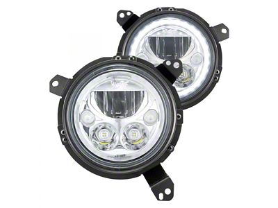 Vision X 7-Inch VX Series LED Headlight Kit with White Halo; Chrome Housing (18-24 Jeep Wrangler JL)